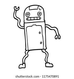 line drawing cartoon robot