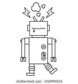 dibujo en línea de un robot