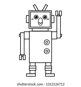 dibujo en línea de un robot