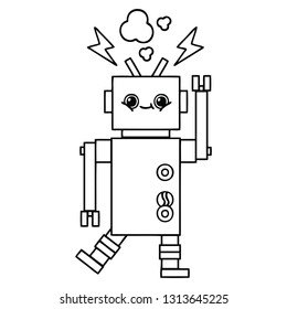 dibujo en línea de un robot