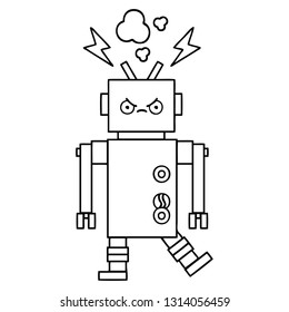 dibujo en línea de un robot