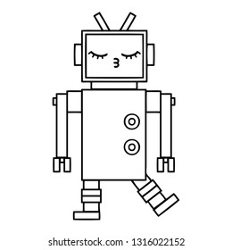 dibujo en línea de un robot