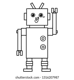 dibujo en línea de un robot