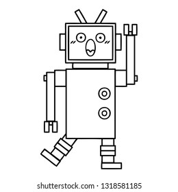 dibujo en línea de un robot