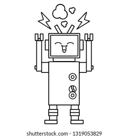 dibujo en línea de un robot