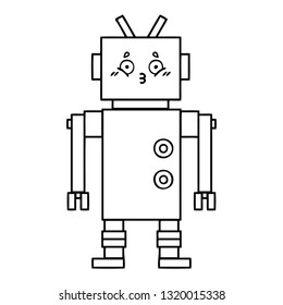 dibujo en línea de un robot