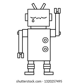 dibujo en línea de un robot