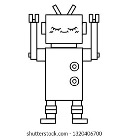 dibujo en línea de un robot