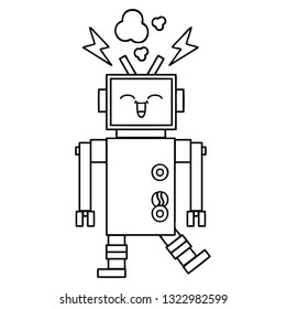 dibujo en línea de un robot