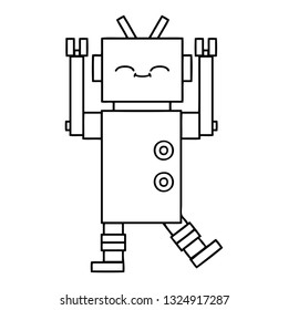 dibujo en línea de un robot
