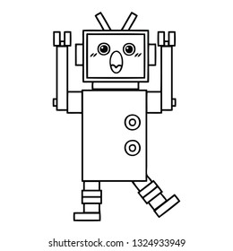 dibujo en línea de un robot