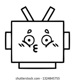dibujo en línea de la cabeza de un robot