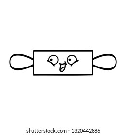 line drawing cartoon of a rolling pin