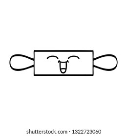 line drawing cartoon of a rolling pin