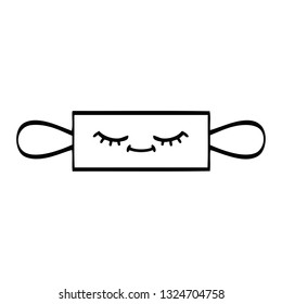 line drawing cartoon of a rolling pin