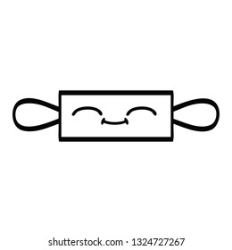 line drawing cartoon of a rolling pin