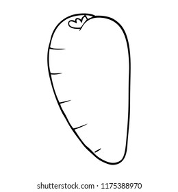 line drawing cartoon root vegetable