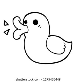 line drawing cartoon rubber duck