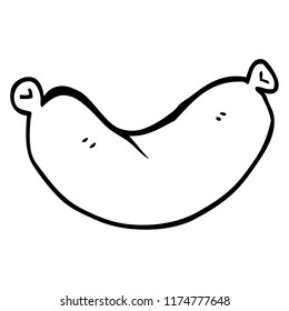 line drawing cartoon sausage