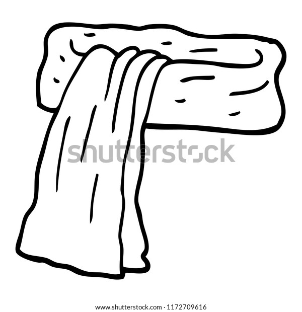 Line Drawing Cartoon Scarf Stock Vector Royalty Free 1172709616