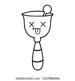 line drawing cartoon of a school bell