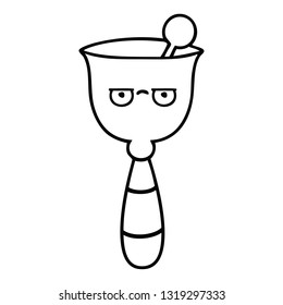 line drawing cartoon of a school bell