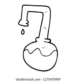 line drawing cartoon science experiment