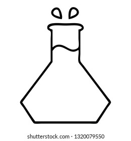 line drawing cartoon of a science experiment