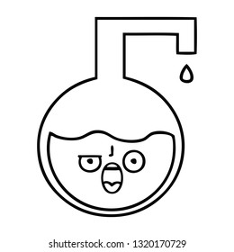 dibujo en línea de un experimento científico 