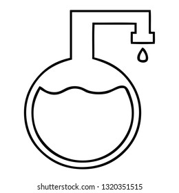 desenho de linha de desenho de um experimento científico