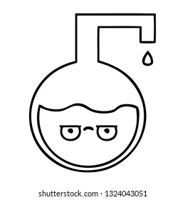 line drawing cartoon of a science experiment 