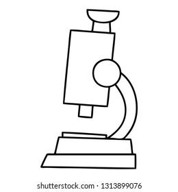 dibujo en línea de un microscopio científico