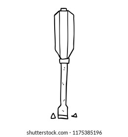 line drawing cartoon screwdriver