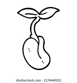 line drawing cartoon seedling