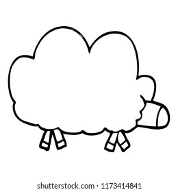 line drawing cartoon of a sheep