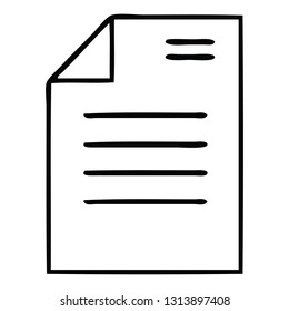 line drawing cartoon of a sheet of paper