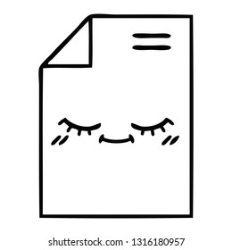 dibujo en línea de una hoja de papel 