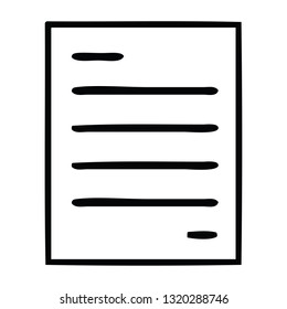 line drawing cartoon of a sheet of paper