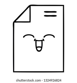 line drawing cartoon of a sheet of paper 