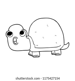 caricatura de dibujo de línea de tortuga impactada
