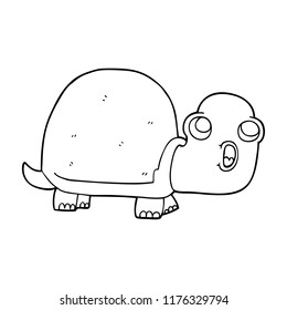 line drawing cartoon shocked turtle