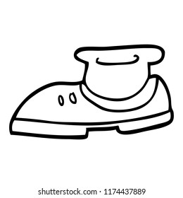 line drawing cartoon of a shoe and sock