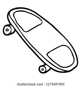 line drawing cartoon skateboard