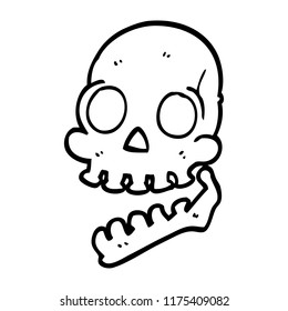 cráneo de dibujo de línea
