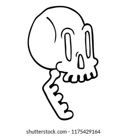 line drawing cartoon skull