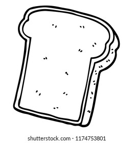 line drawing cartoon slice of bread