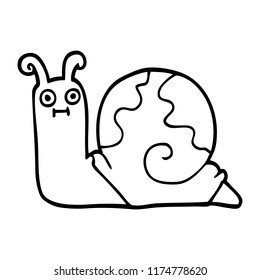 line drawing cartoon snail