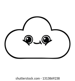 dibujo en línea de una nube de nieve