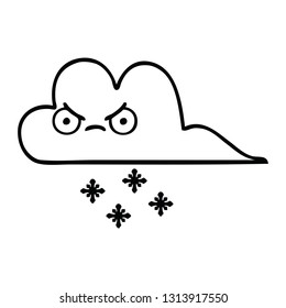dibujo en línea de una nube de nieve