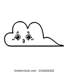 dibujo en línea de una nube de nieve